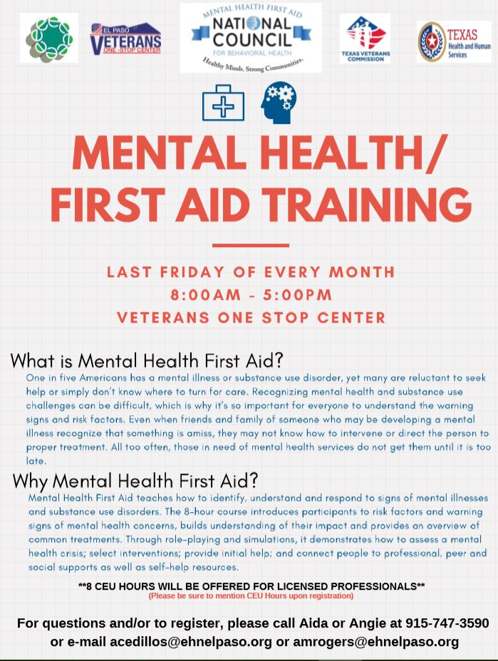 Veteran Mental Health First Aid Training - El Paso Veterans One-Stop Center