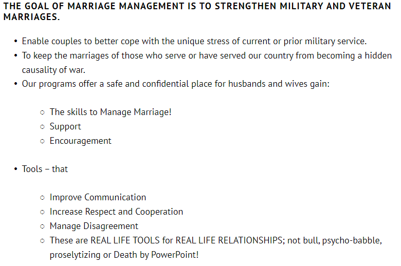 Military/Veterans Marriage/Couples Retreat